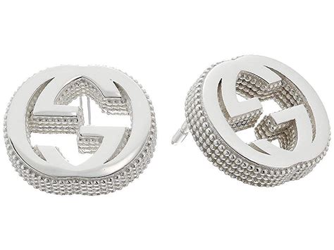 gucci round trademark earrings|Gucci interlocking g silver earrings.